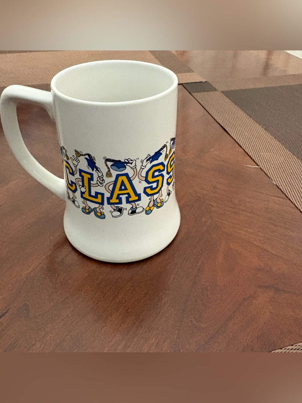 Russ Berrie White Mug with Blue and Yellow “CLASS OF 88”